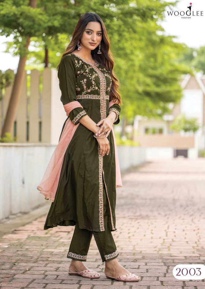 Surkhi By Wooglee Vichitra Designer Kurti With Bottom Dupatta Wholesale Shop In Surat